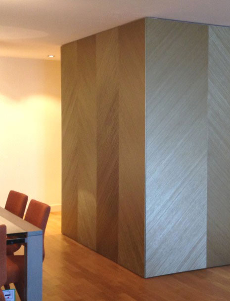 Habillage mural luxueux en marqueterie de papier