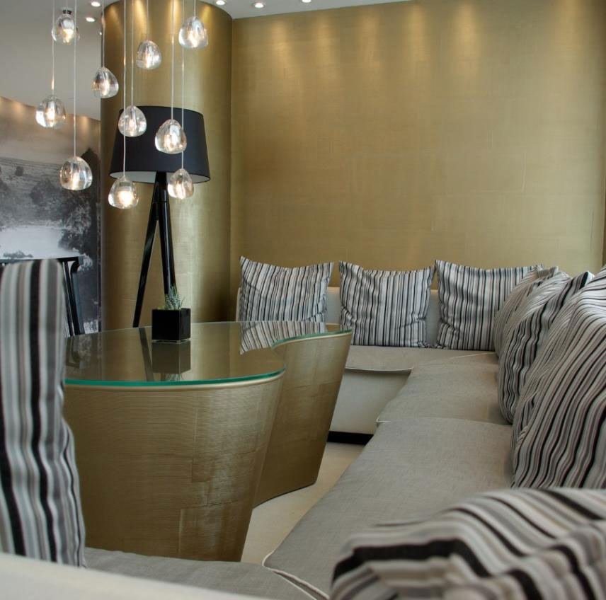 Luxury wall decoration and furniture for a spa and lounge in Monaco 